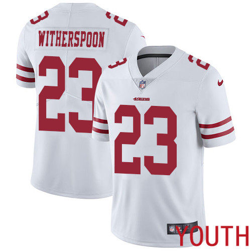 San Francisco 49ers Limited White Youth Ahkello Witherspoon Road NFL Jersey #23 Vapor Untouchable->youth nfl jersey->Youth Jersey